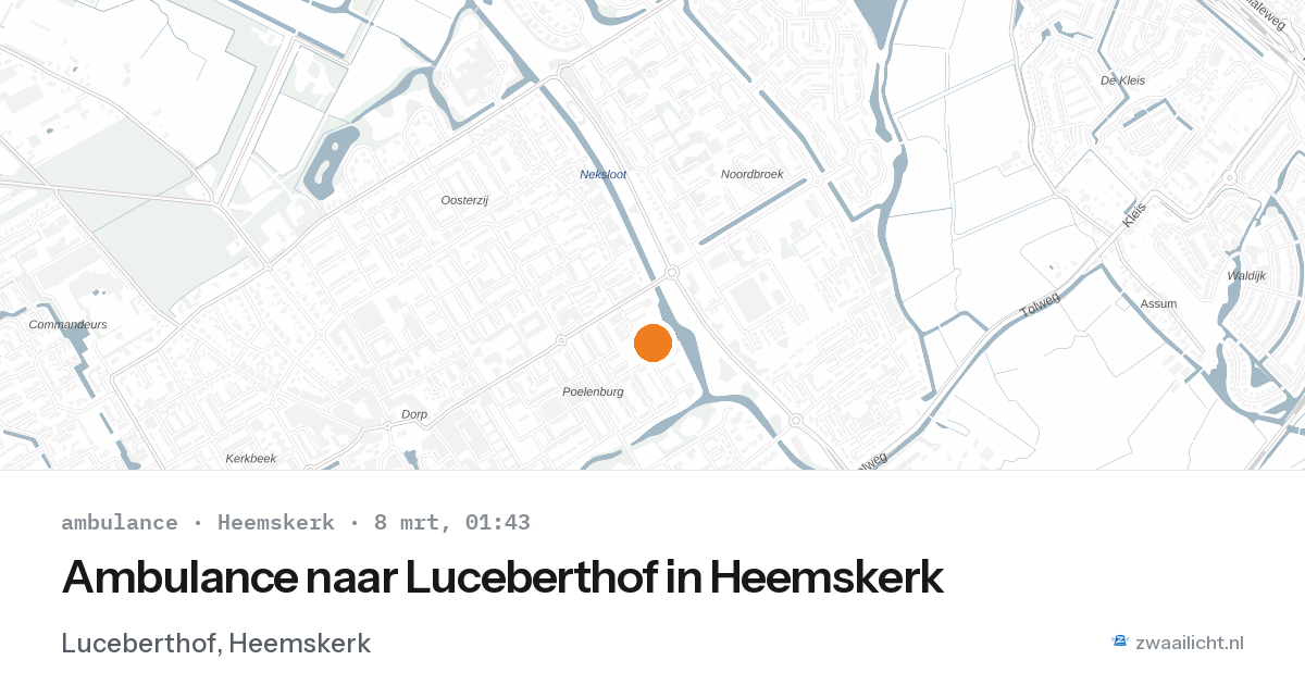 Ambulance naar Luceberthof in Heemskerk — 8 mrt 2026