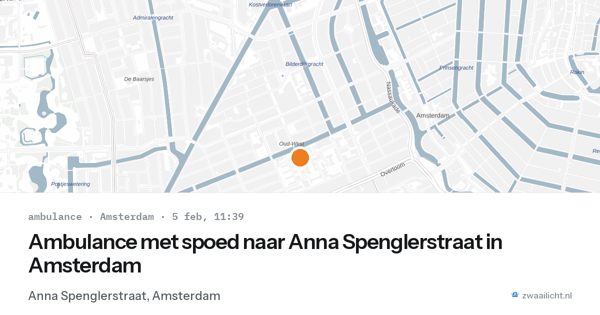 Ambulance met spoed naar Anna Spenglerstraat in Amsterdam — 5 feb 2026