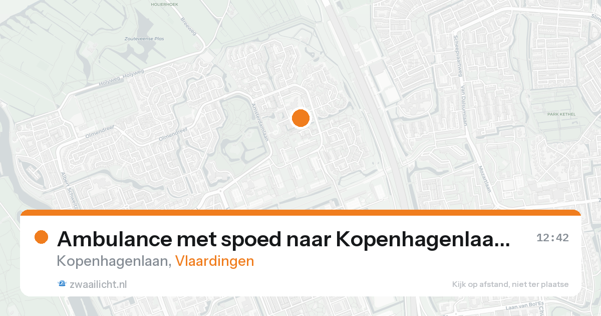Ambulance met spoed naar Kopenhagenlaan in Vlaardingen — 17 aug 2026