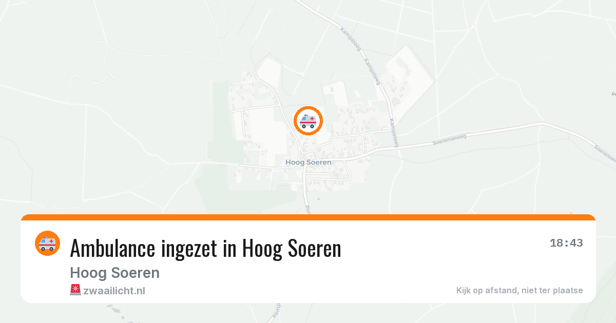 Ambulance ingezet in Hoog Soeren — 4 aug 2026