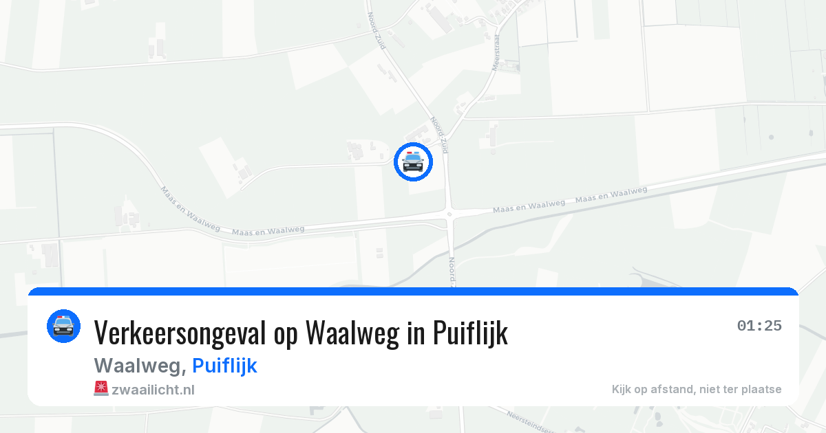 Verkeersongeval op Waalweg in Puiflijk — 14 feb 2026