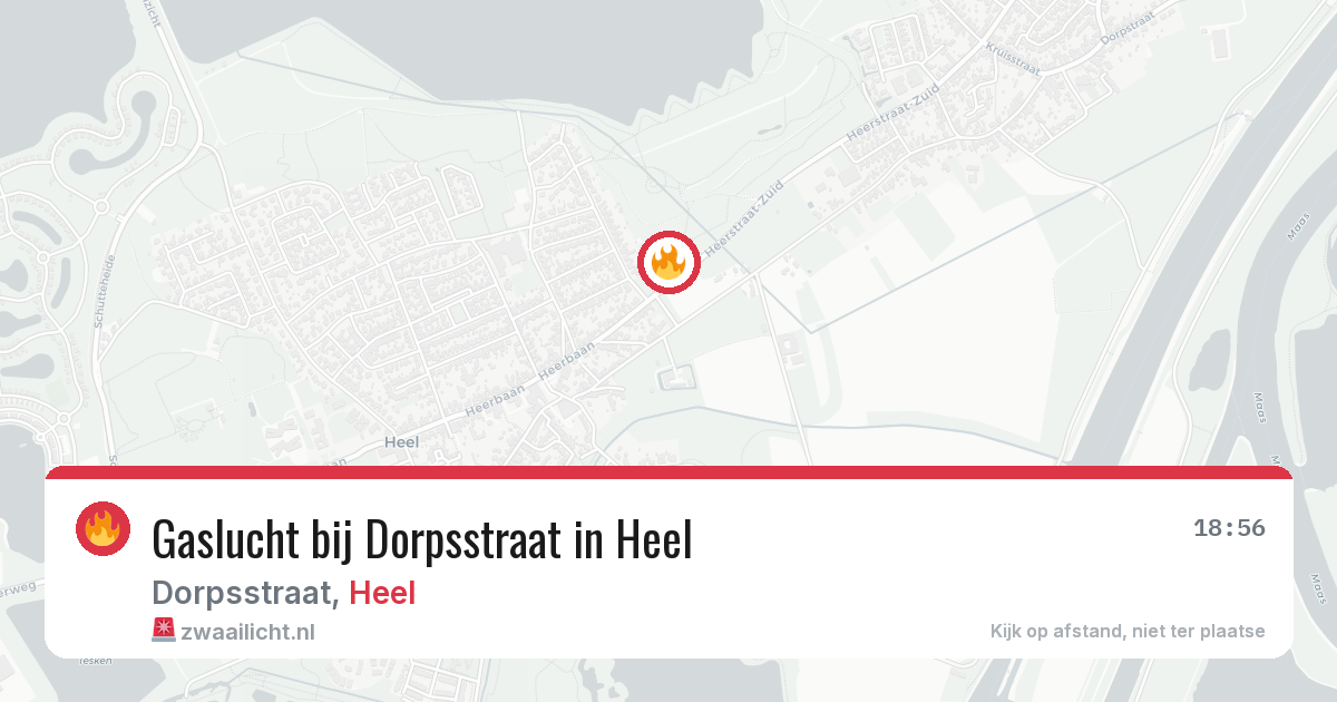 Gaslucht bij Dorpsstraat in Heel — 30 mrt 2026