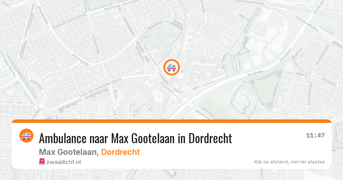 Ambulance naar Max Gootelaan in Dordrecht — 20 mrt 2026