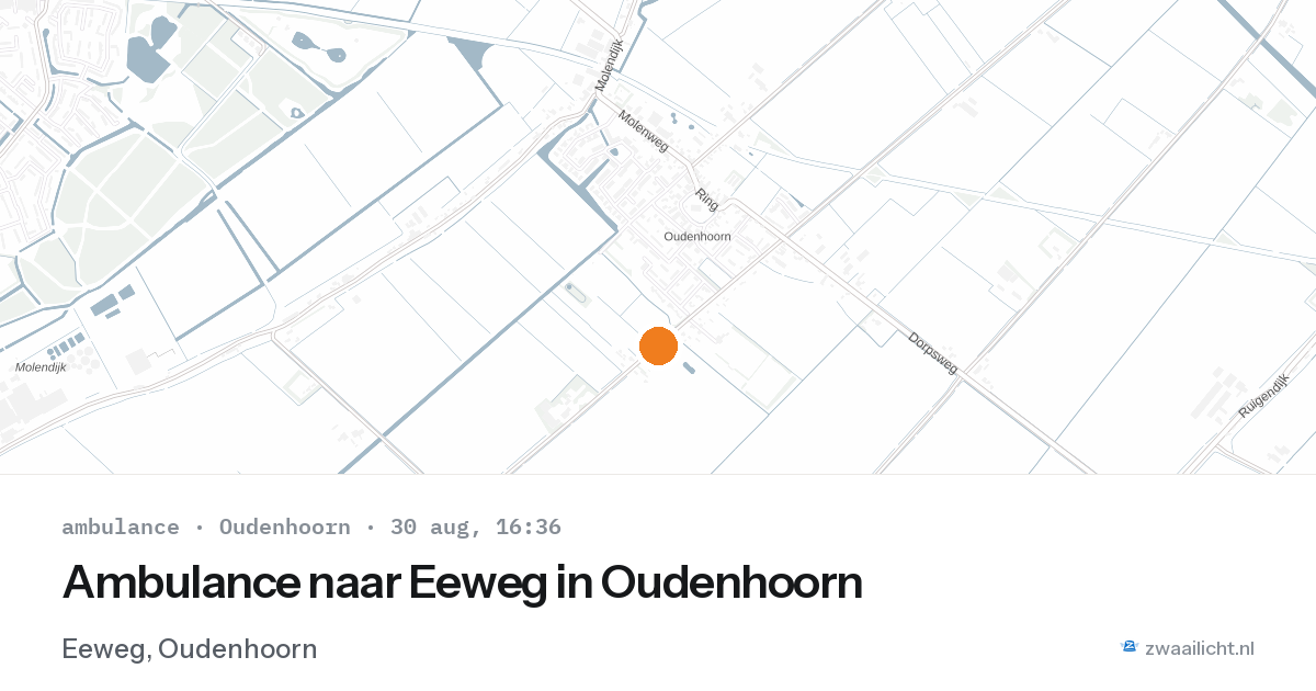 Ambulance naar Eeweg in Oudenhoorn — 30 aug 2026