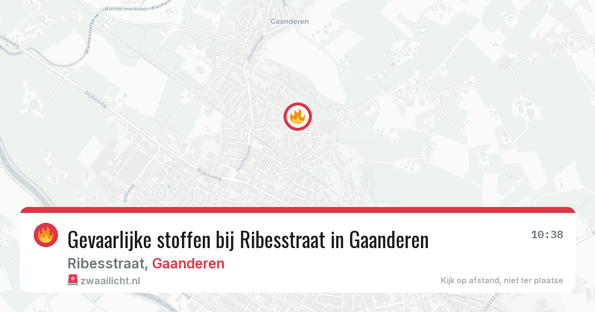 Gevaarlijke stoffen bij Ribesstraat in Gaanderen — 20 jul 2026