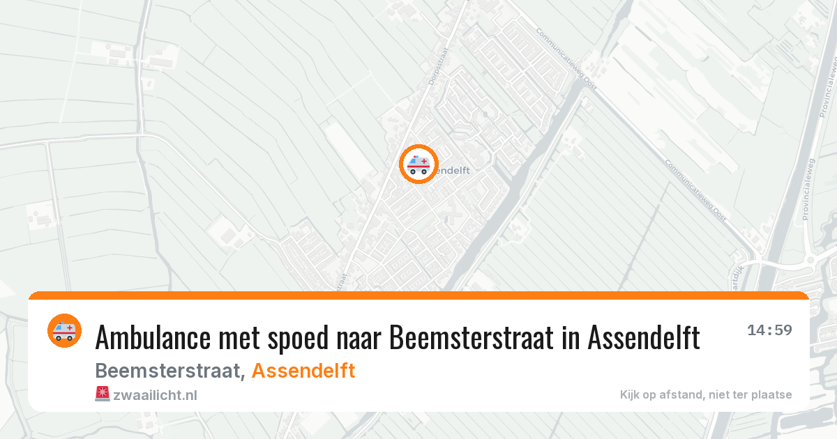 Ambulance met spoed naar Beemsterstraat in Assendelft — 12 apr 2026