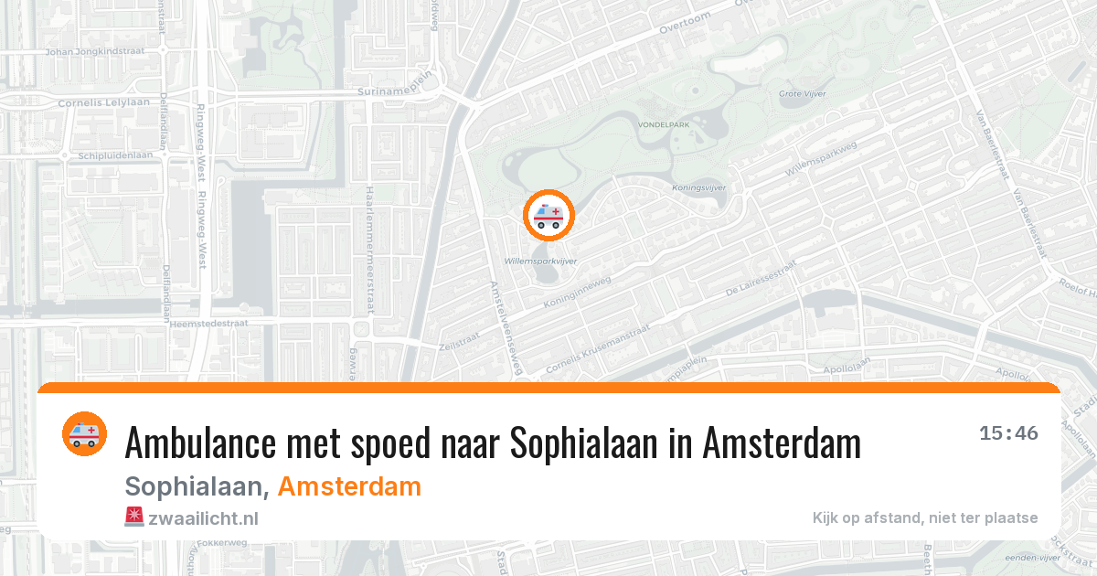 Ambulance met spoed naar Sophialaan in Amsterdam — 5 jun 2026