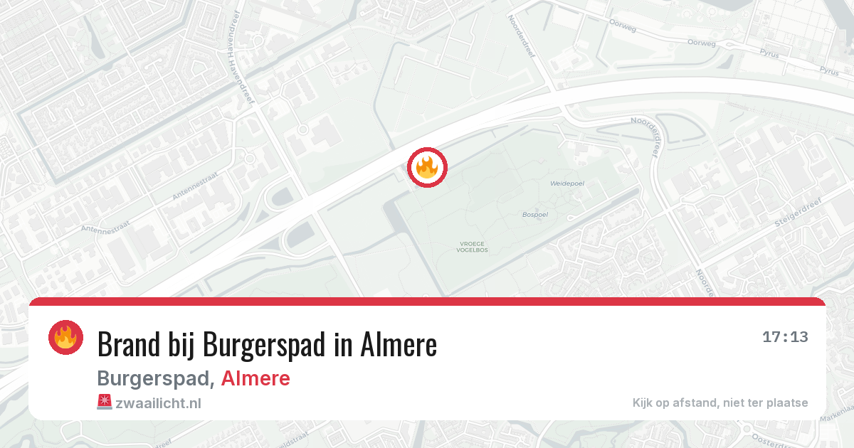 Brand bij Burgerspad in Almere — 20 apr 2026