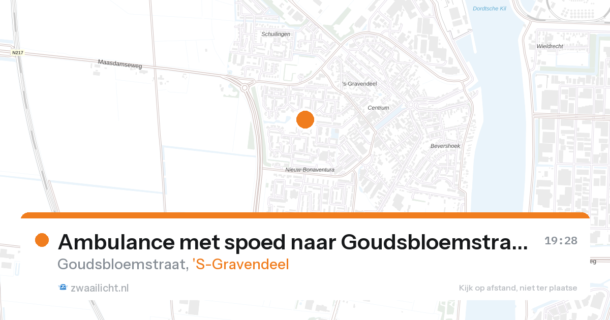 Ambulance met spoed naar Goudsbloemstraat in 'S-Gravendeel — 28 aug 2026