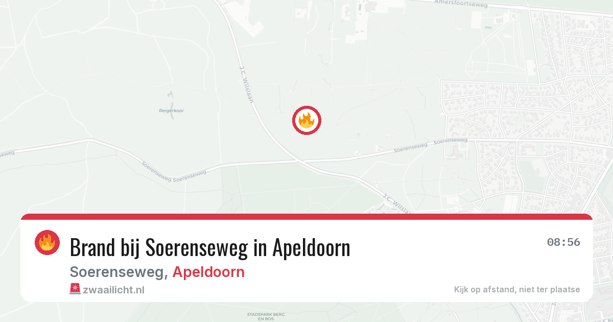Brand bij Soerenseweg in Apeldoorn — 6 aug 2026