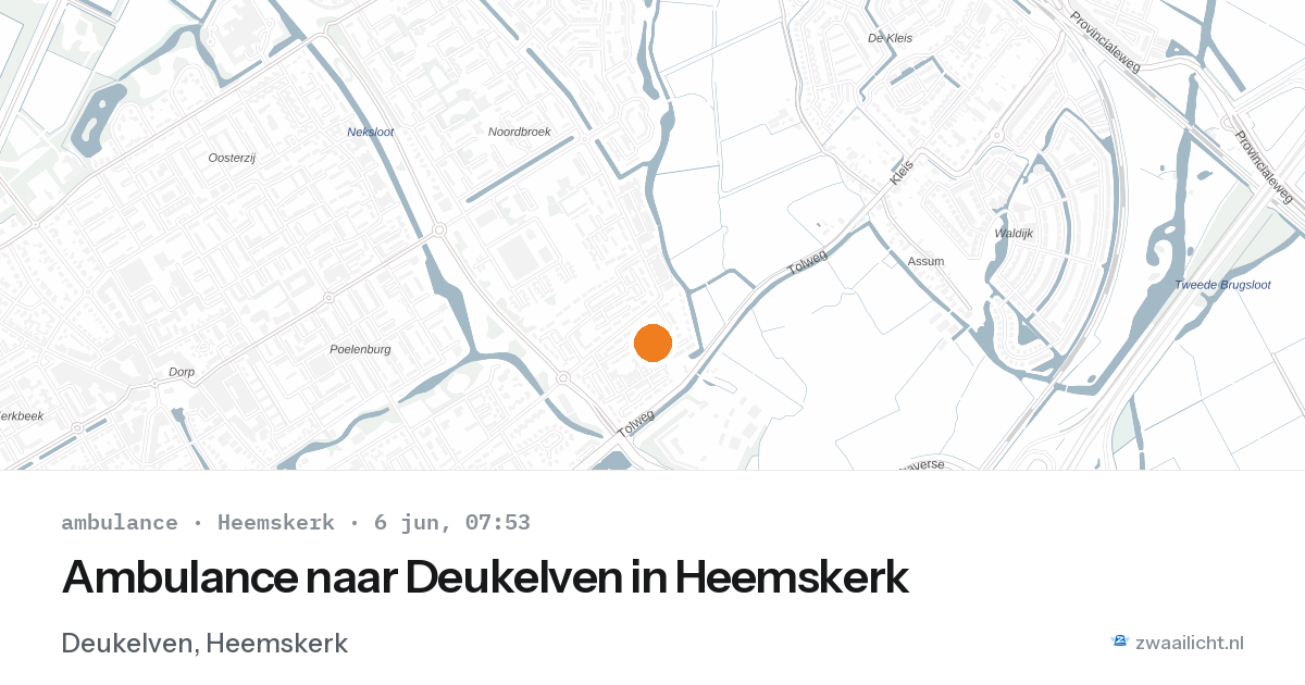 Ambulance naar Deukelven in Heemskerk — 6 jun 2026
