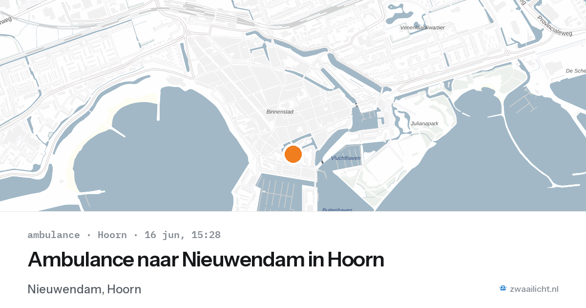 Ambulance naar Nieuwendam in Hoorn — 16 jun 2026
