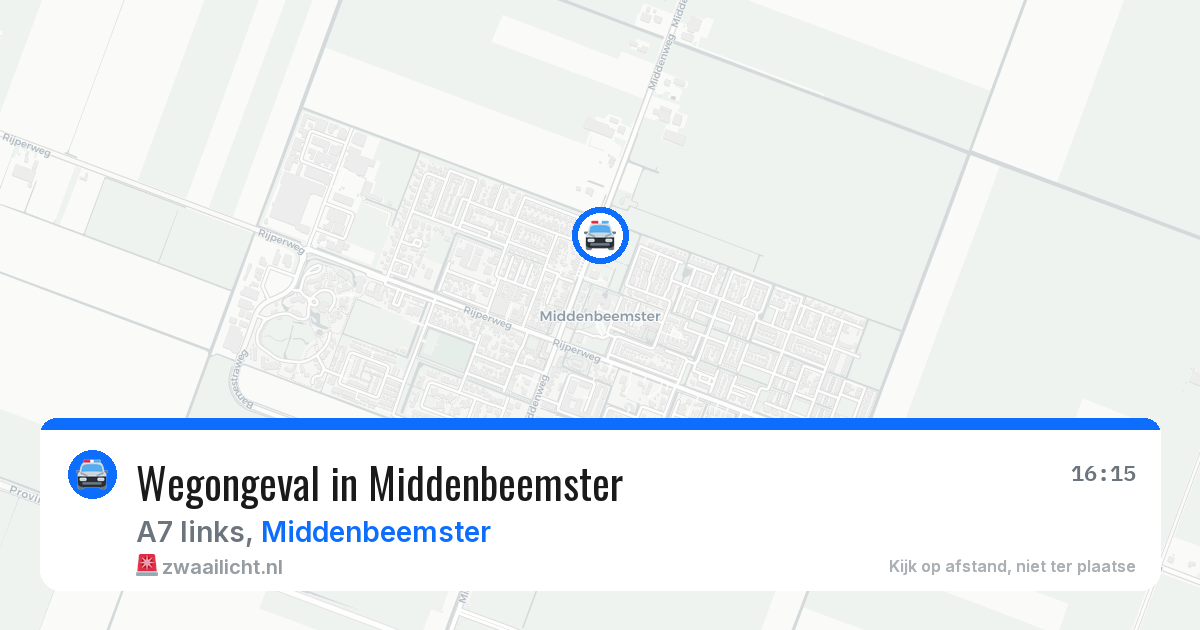 Wegongeval in Middenbeemster — 26 jun 2026