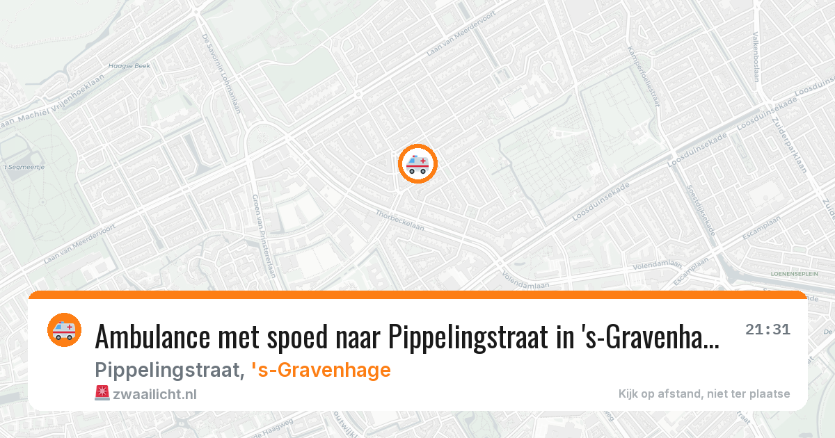 Ambulance met spoed naar Pippelingstraat in 's-Gravenhage — 15 jul 2026