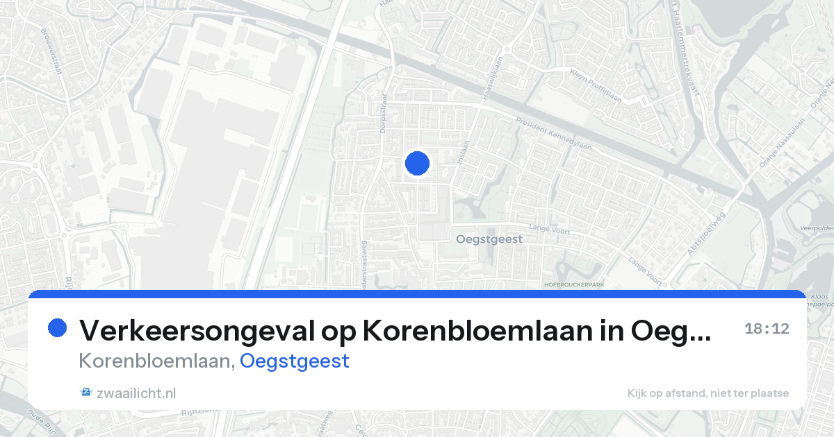 Verkeersongeval op Korenbloemlaan in Oegstgeest — 10 jun 2026