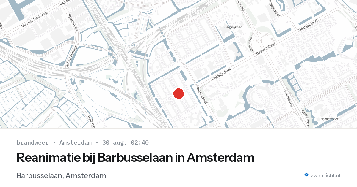 Reanimatie bij Barbusselaan in Amsterdam — 30 aug 2026