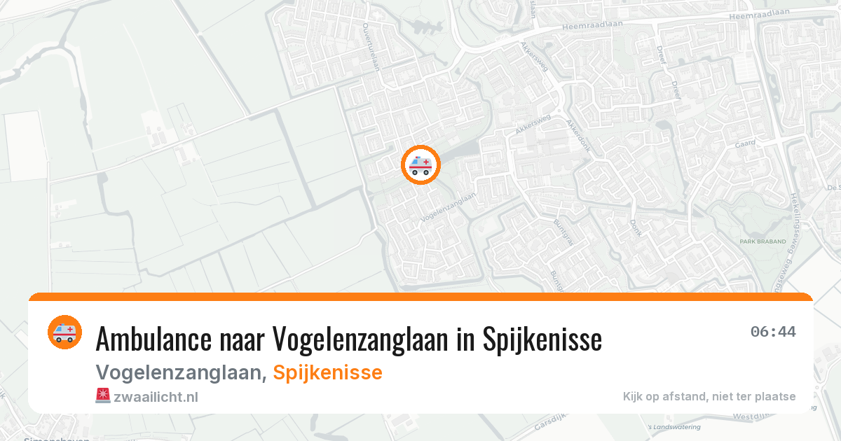 Ambulance naar Vogelenzanglaan in Spijkenisse — 28 jul 2026