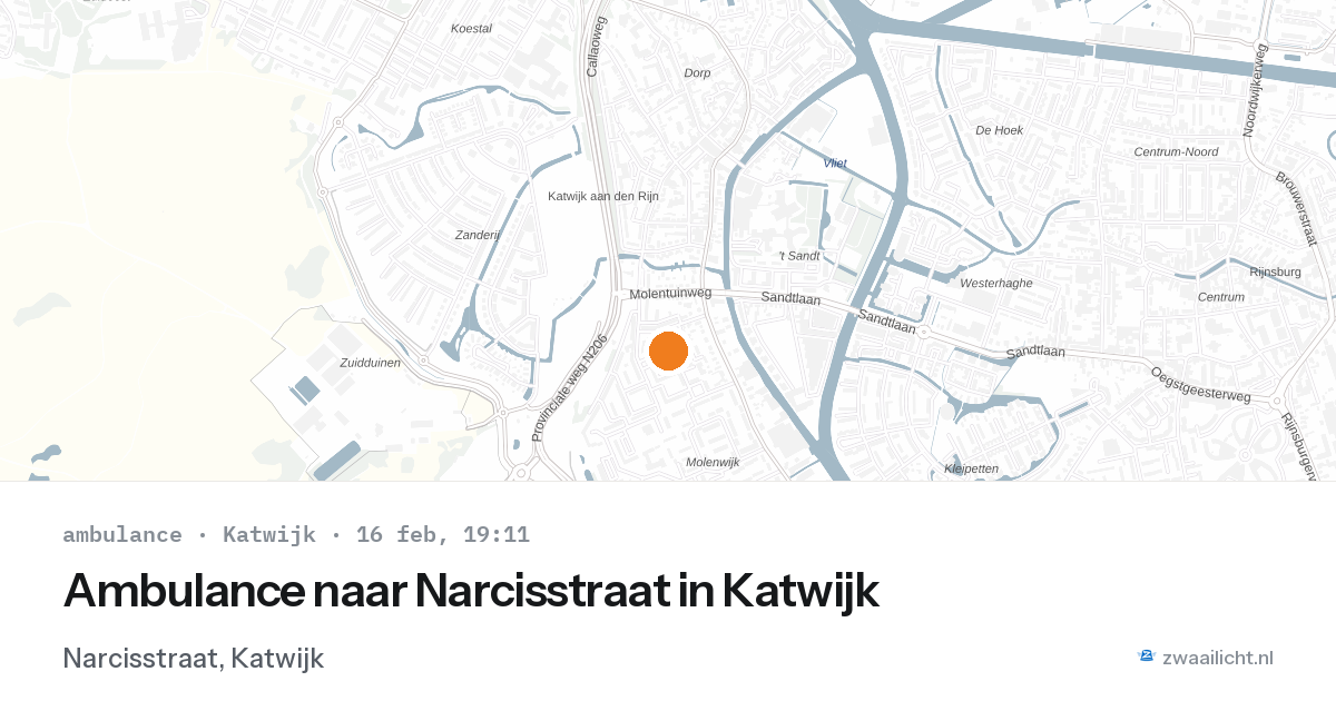 Ambulance naar Narcisstraat in Katwijk — 16 feb 2026