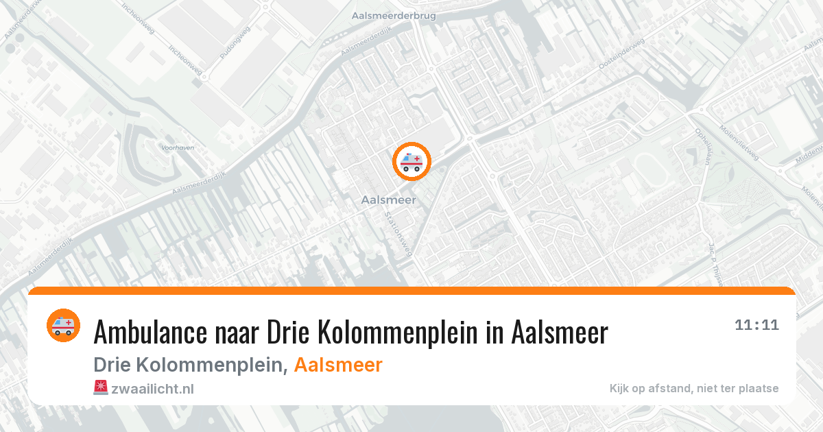 Ambulance naar Drie Kolommenplein in Aalsmeer — 12 aug 2026