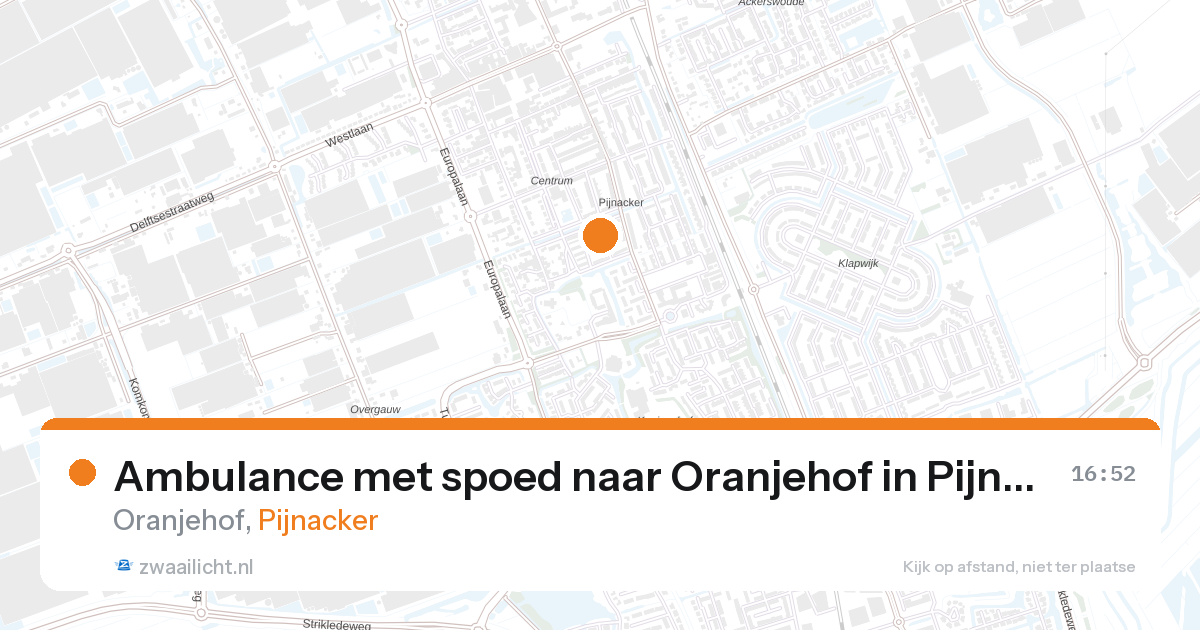 Ambulance met spoed naar Oranjehof in Pijnacker — 8 apr 2026