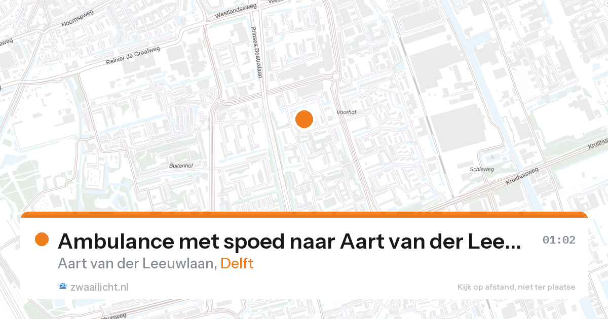 Ambulance met spoed naar Aart van der Leeuwlaan in Delft — 26 aug 2026