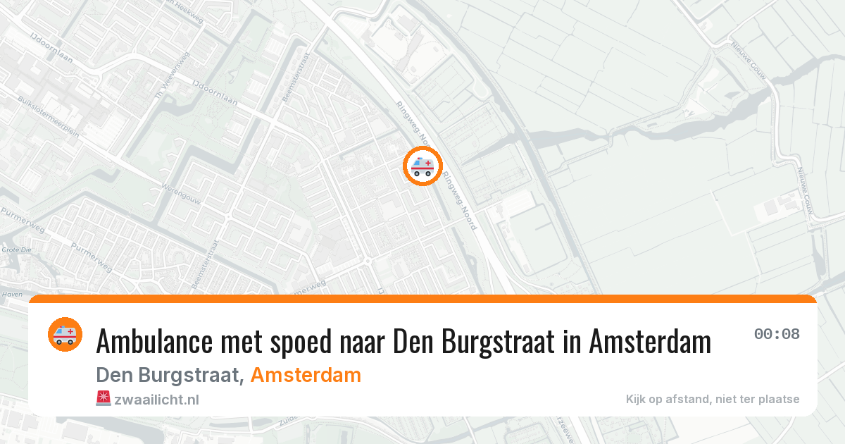 Ambulance met spoed naar Den Burgstraat in Amsterdam — 15 mei 2026