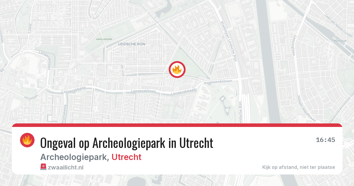Ongeval op Archeologiepark in Utrecht — 22 apr 2026