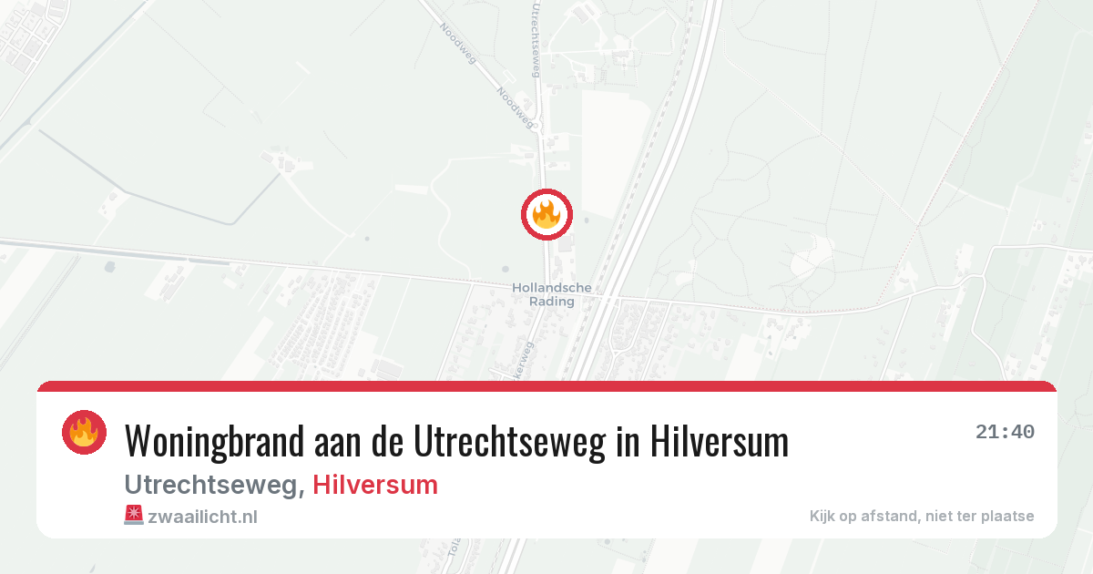 Woningbrand aan de Utrechtseweg in Hilversum — 9 apr 2026