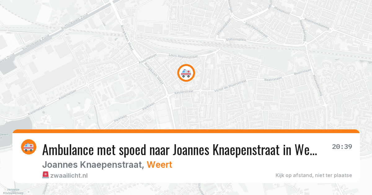 Ambulance met spoed naar Joannes Knaepenstraat in Weert — 5 jul 2026