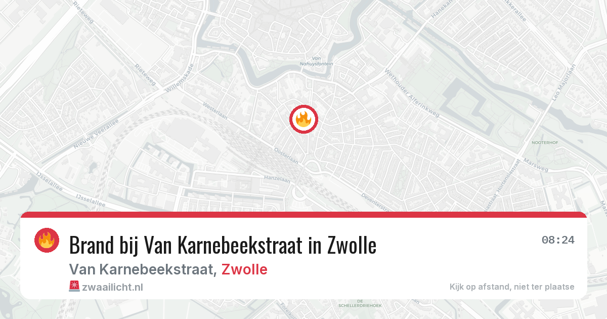 Brand bij Van Karnebeekstraat in Zwolle — 20 jun 2026