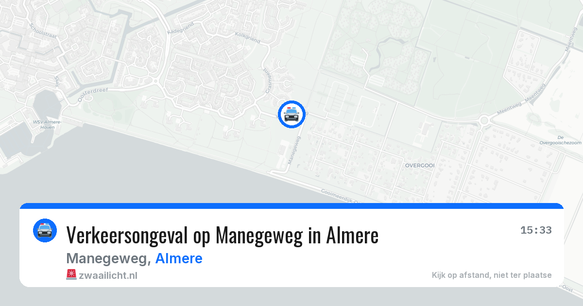 Verkeersongeval op Manegeweg in Almere — 23 mei 2026