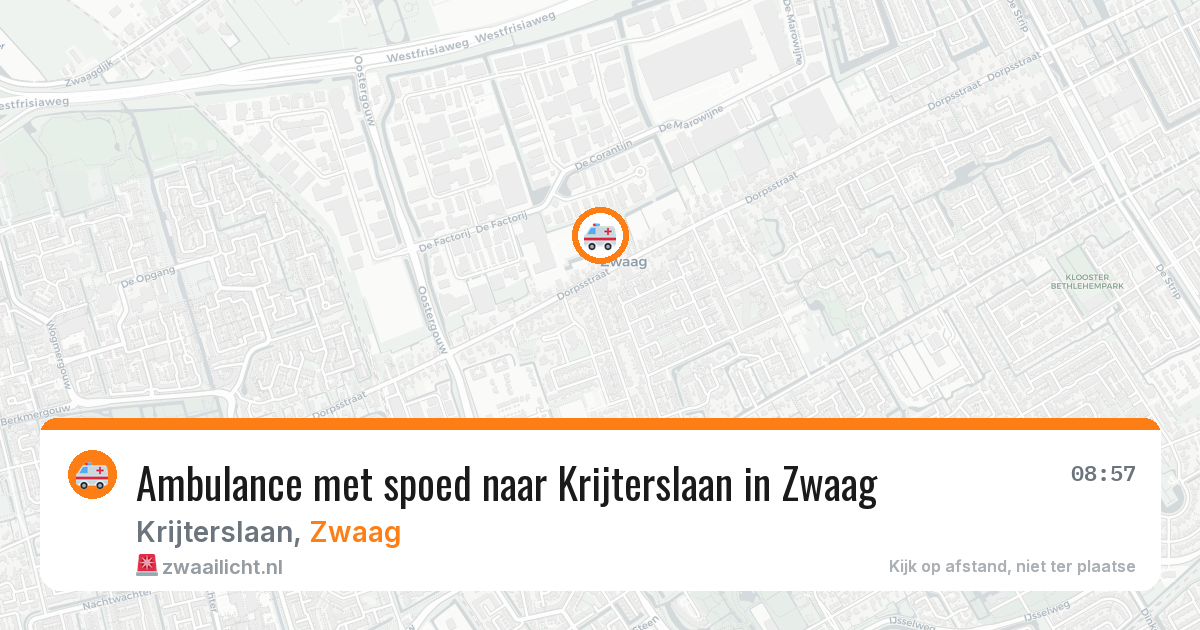 Ambulance met spoed naar Krijterslaan in Zwaag — 10 aug 2026