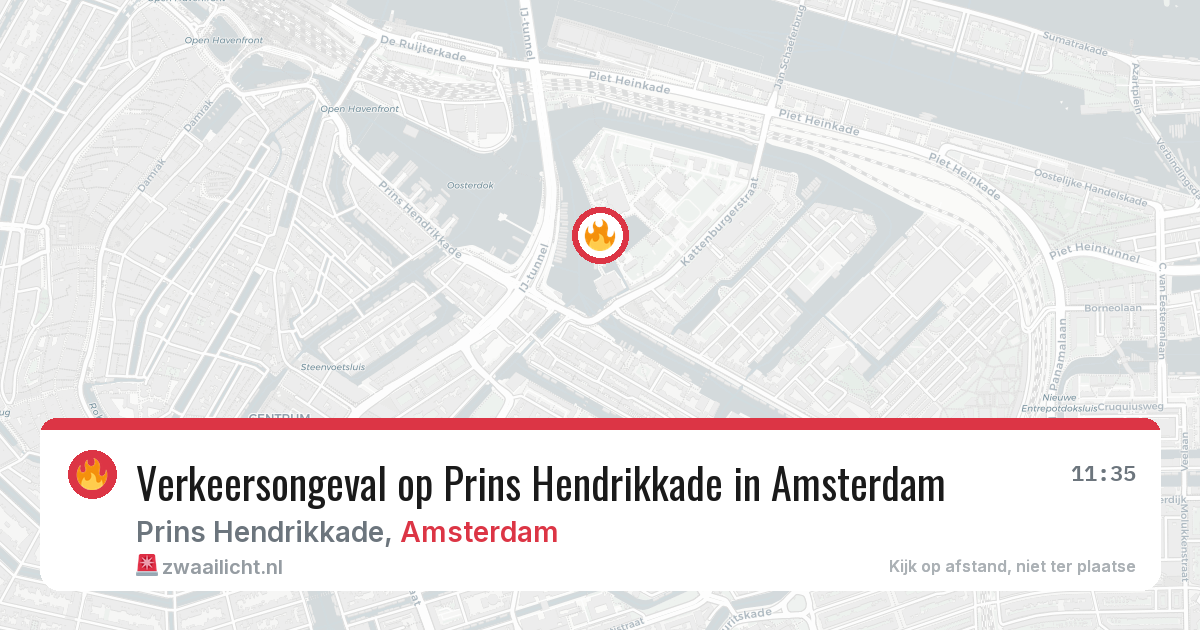 Verkeersongeval op Prins Hendrikkade in Amsterdam — 19 mrt 2026