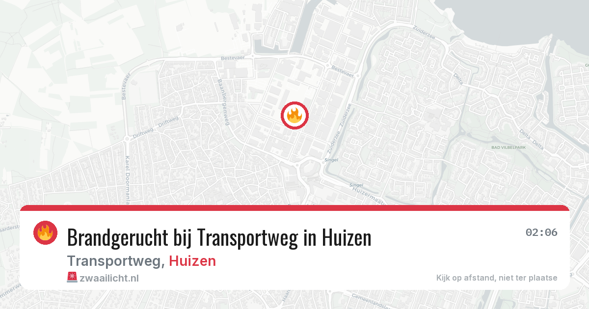 Brandgerucht bij Transportweg in Huizen — 18 jun 2026