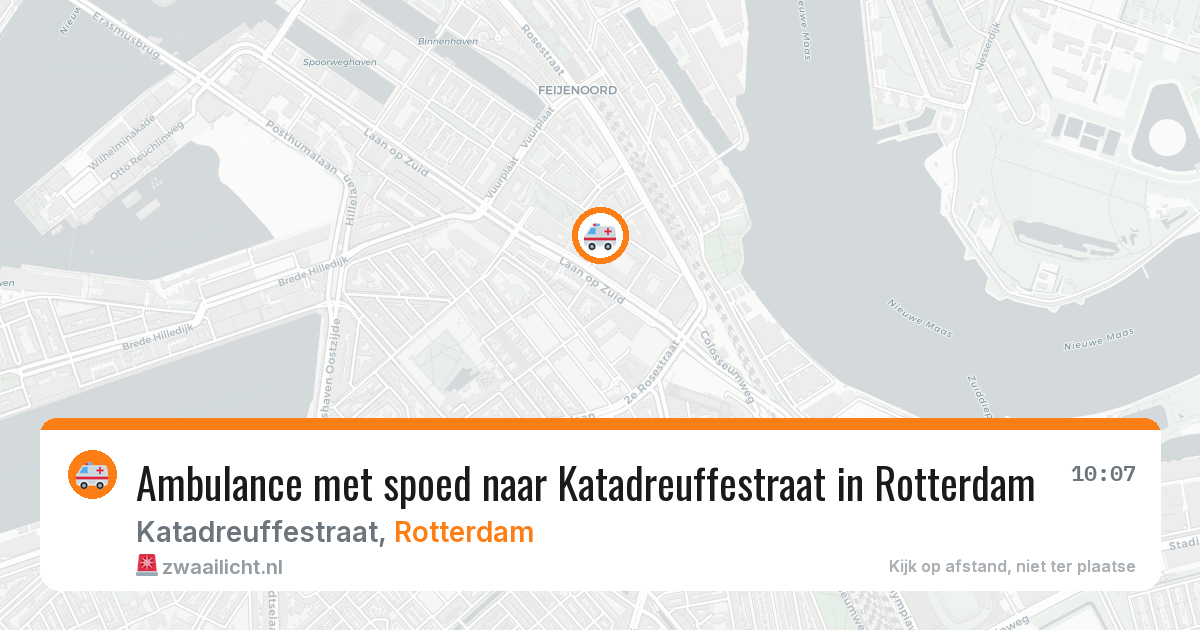 Ambulance met spoed naar Katadreuffestraat in Rotterdam — 13 mei 2026