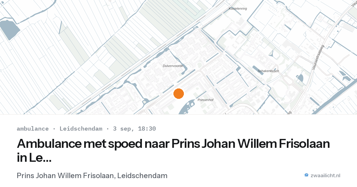 Ambulance met spoed naar Prins Johan Willem Frisolaan in Leidschendam — 3 sep 2026