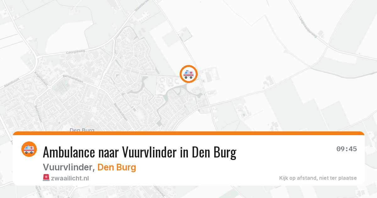 Ambulance naar Vuurvlinder in Den Burg — 22 mrt 2026