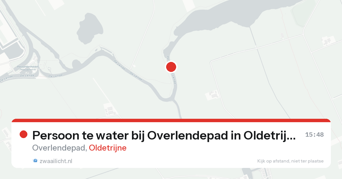 Persoon te water bij Overlendepad in Oldetrijne — 21 aug 2026
