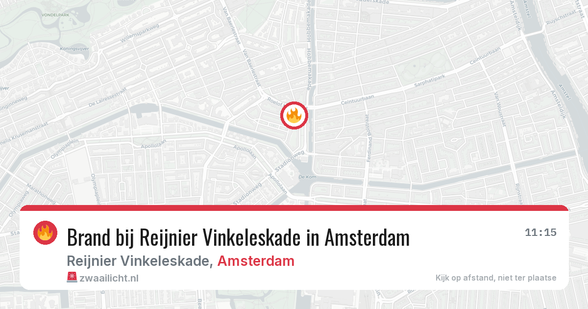 Brand bij Reijnier Vinkeleskade in Amsterdam — 22 mei 2026