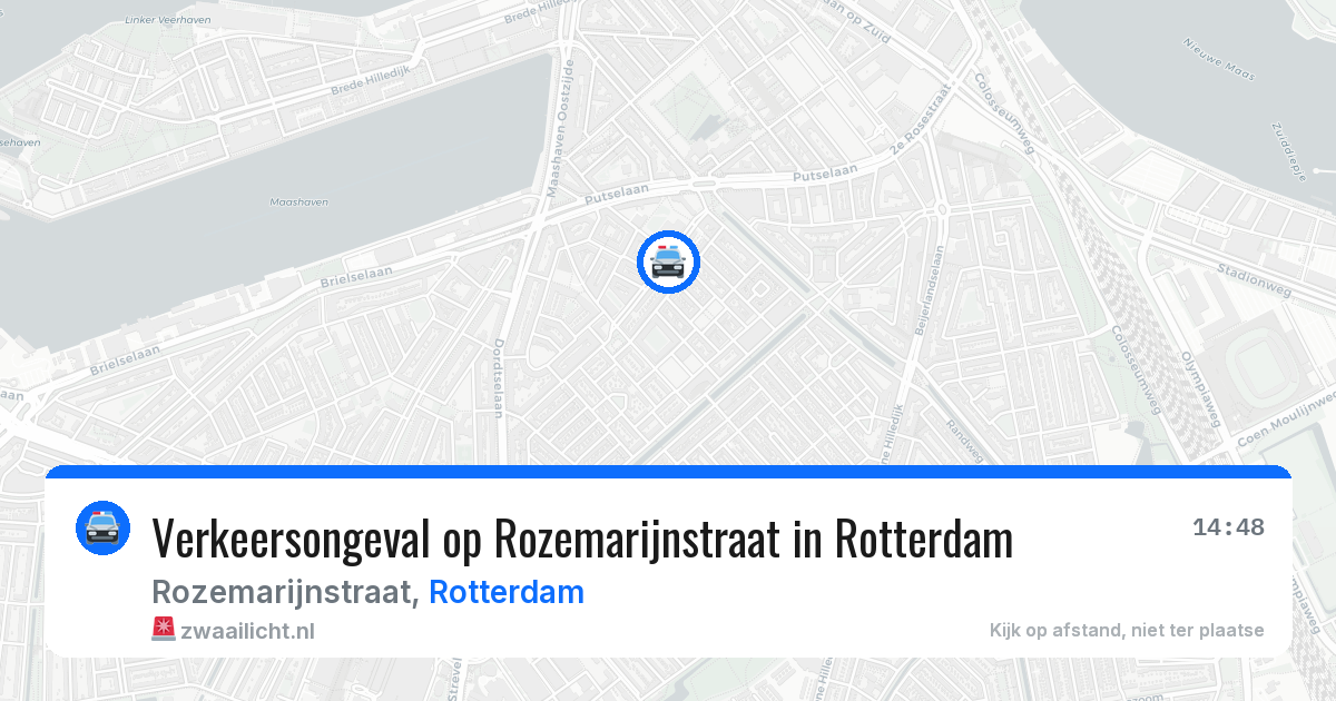 Verkeersongeval op Rozemarijnstraat in Rotterdam — 14 aug 2026
