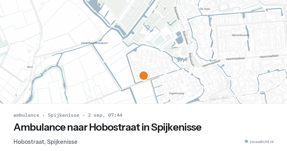 Ambulance naar Hobostraat in Spijkenisse — 2 sep 2026