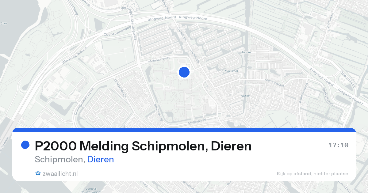 P2000 Melding Schipmolen, Dieren — 17 aug 2026