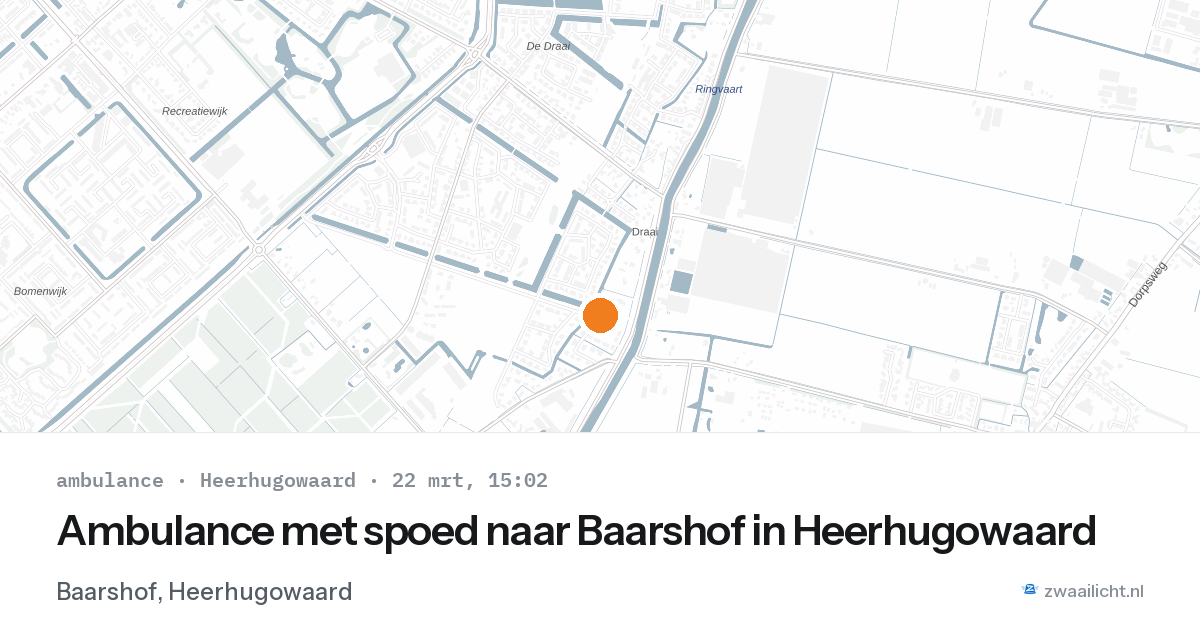 Ambulance met spoed naar Baarshof in Heerhugowaard — 22 mrt 2026