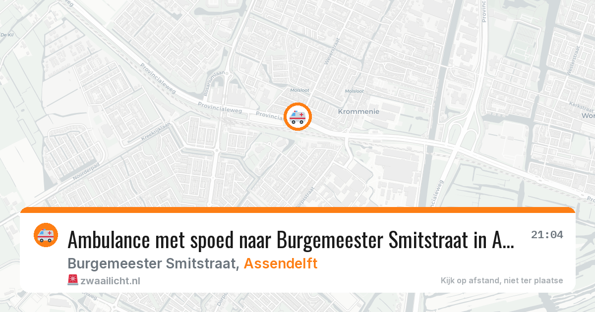 Ambulance met spoed naar Burgemeester Smitstraat in Assendelft — 31 jul 2026