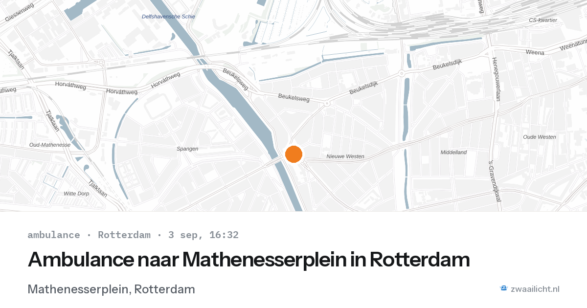 Ambulance naar Mathenesserplein in Rotterdam — 3 sep 2026