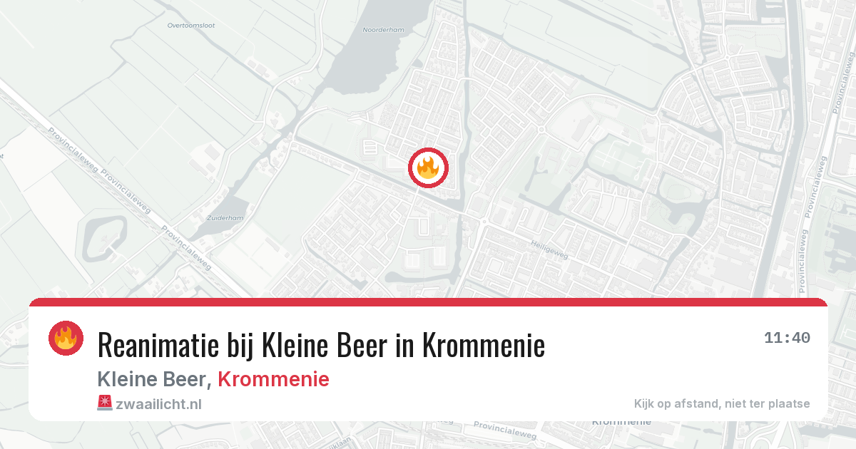 Reanimatie bij Kleine Beer in Krommenie — 12 mrt 2026