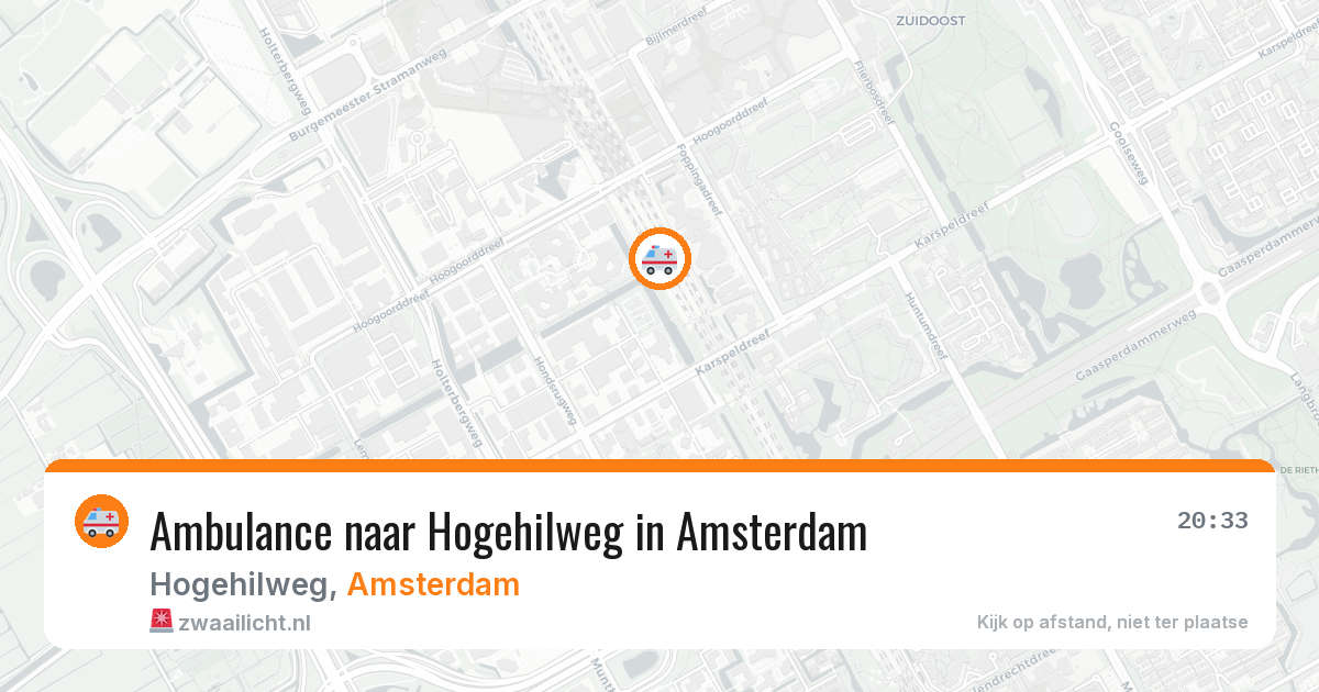 Ambulance naar Hogehilweg in Amsterdam — 3 jul 2026