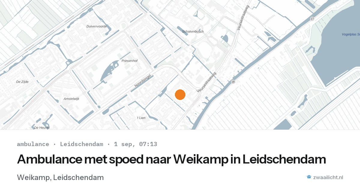 Ambulance met spoed naar Weikamp in Leidschendam — 1 sep 2026