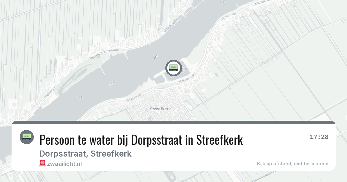 Persoon te water bij Dorpsstraat in Streefkerk — 22 feb 2026