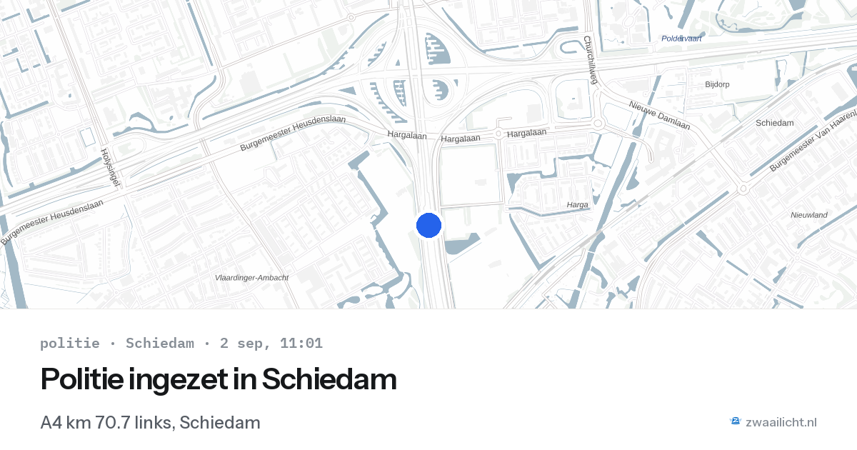 Politie ingezet in Schiedam — 2 sep 2026 | 🚨 Zwaailicht.nl